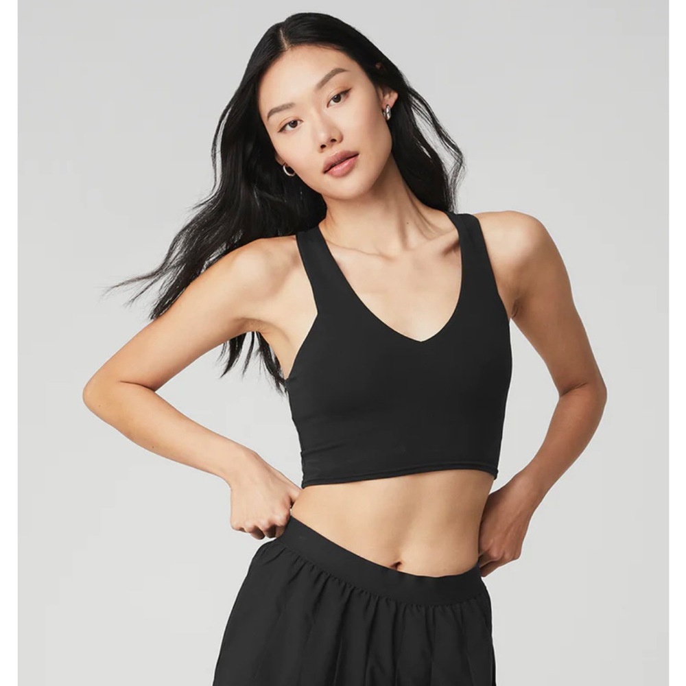 Alo Yoga Real Tank Bra Black sport top bra Real Bra Tank